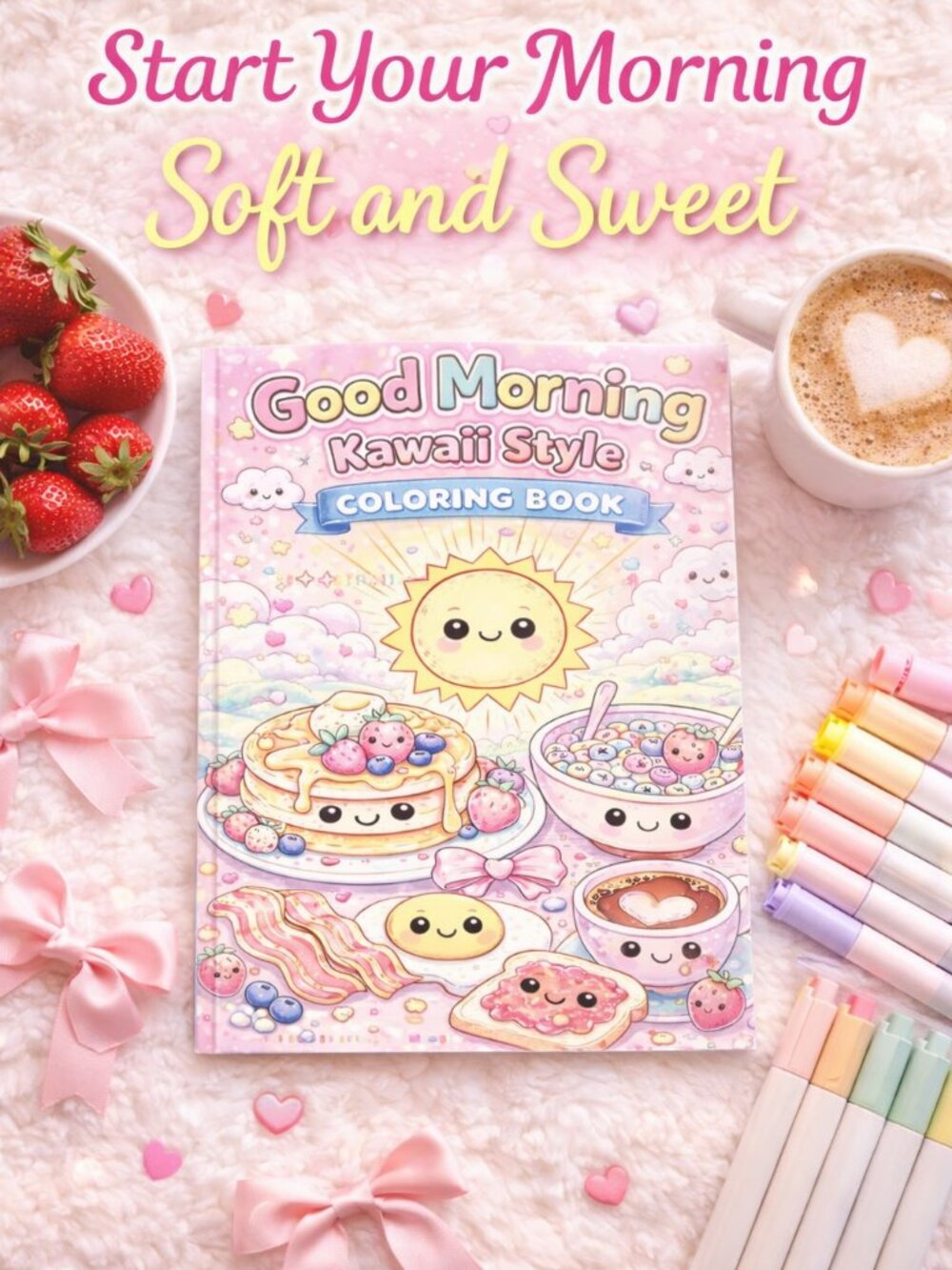 Good Morning Kawaii Style Coloring Book -